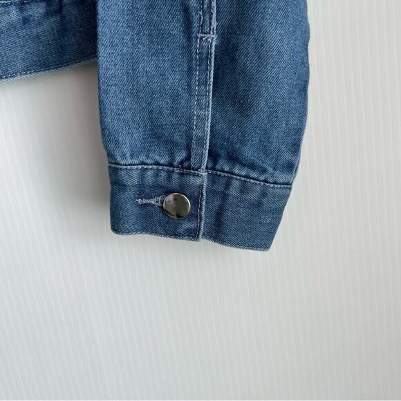 Samantha Sipos Babe jean jacket faux fur collar fuzzy lettermen style letters - Picture 5 of 12